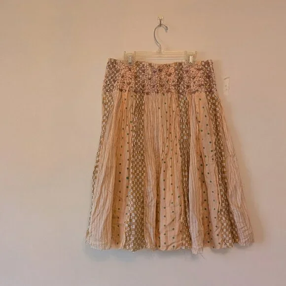 Silk sequined boho summer skirt - Picture 2 of 3